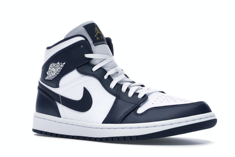 air jordan 1 mid white obsidian metallic gold