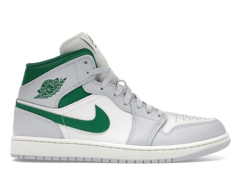Jordan 1 Mid White Pure Platinum Pine Green Men's - DQ8426-142 - US