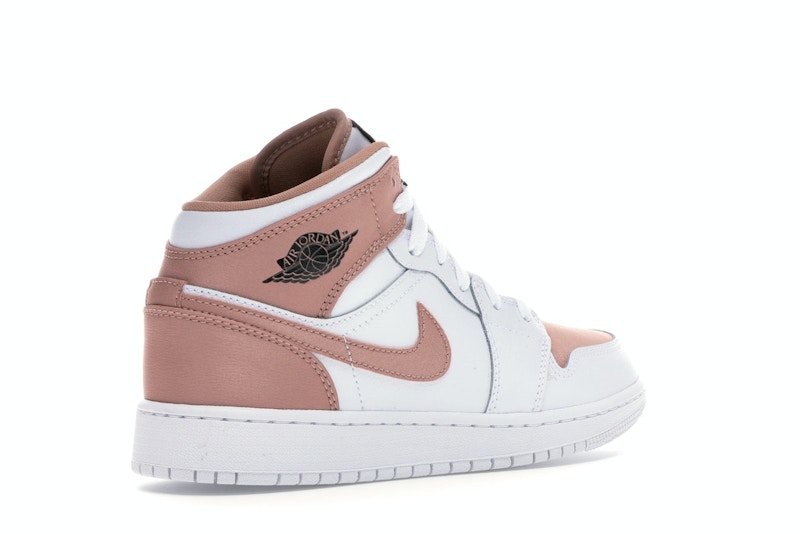 air jordan 1 mid white rose gold black