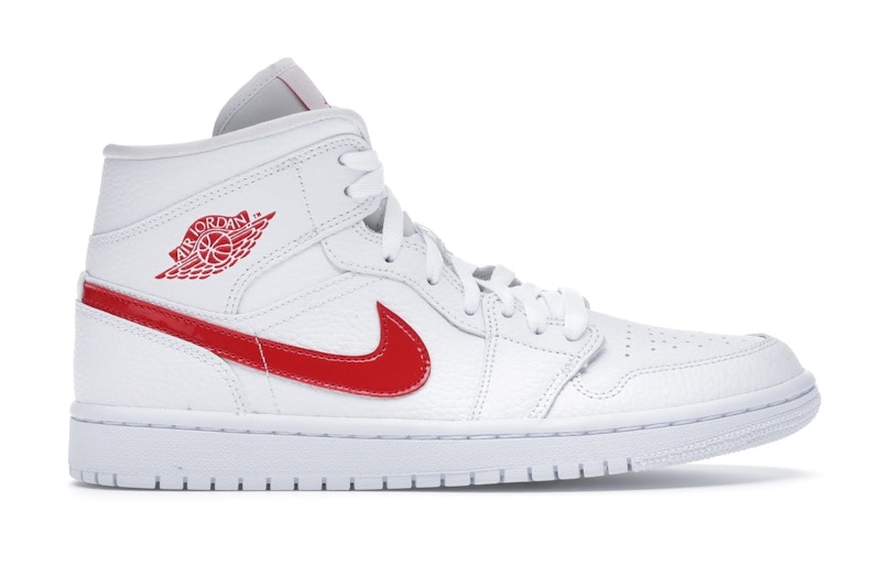 Jordan 1 Mid White University Red (Women's) - BQ6472-106 - US