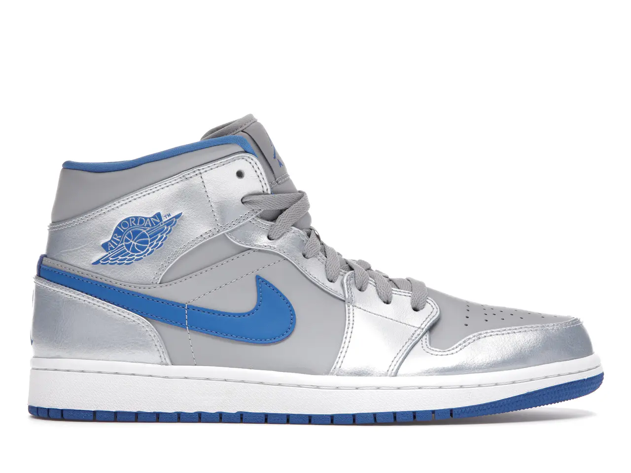 Jordan 1 Mid Wolf Grey Sport Blue Men's - 554724-025 - US