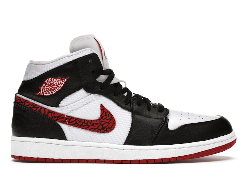 Jordan 1 Phat White Red Black Elephant Print Men s 364770 110 US