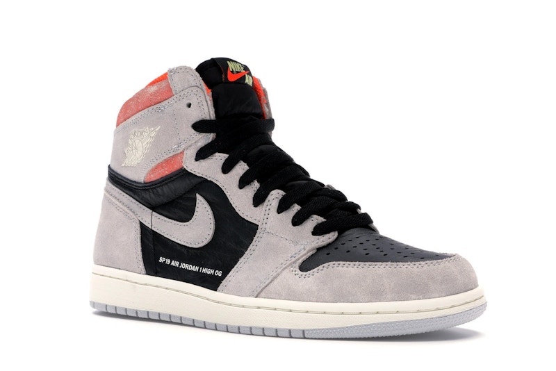 Jordan 1 Retro High Neutral Grey Hyper Crimson - 555088-018