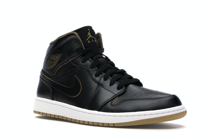 Air jordan 1 mid black gold white