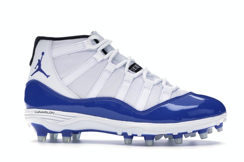 All white jordan 11 cleats Clearance