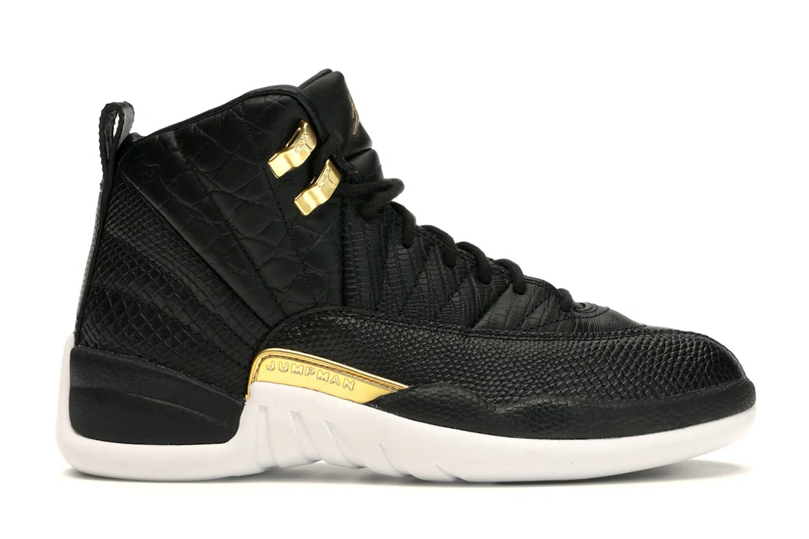 Jordan 12 Retro Black Metallic Gold White (Women's) - AO6068-007 - US