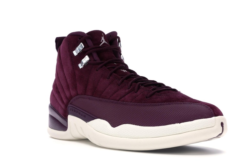 Burgundy and white jordan 12 clearance