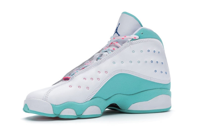 Jordan 13 Retro White Soar Green Pink Gs 100