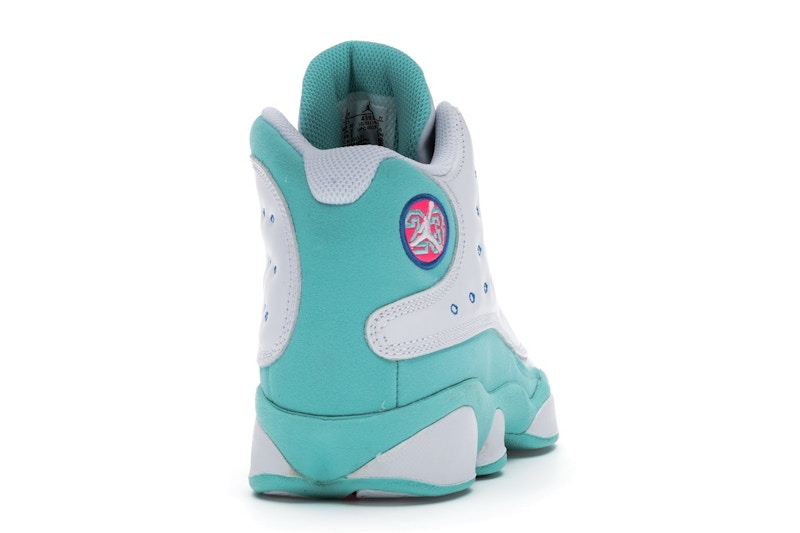 Jordan 13 Retro White Soar Green Pink Gs 100