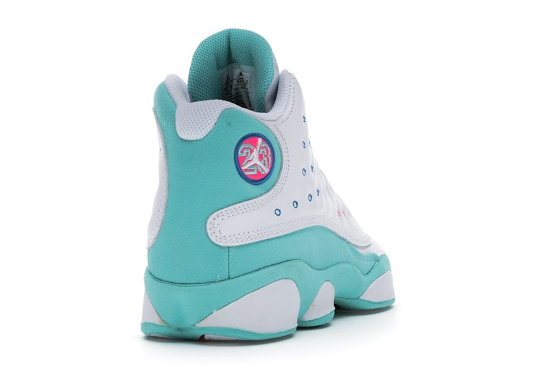 Jordan 13 Retro White Soar Green Pink Gs 100