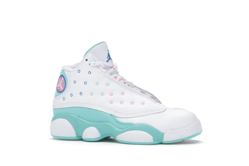 Jordan 13 Retro White Soar Green Pink Ps 100