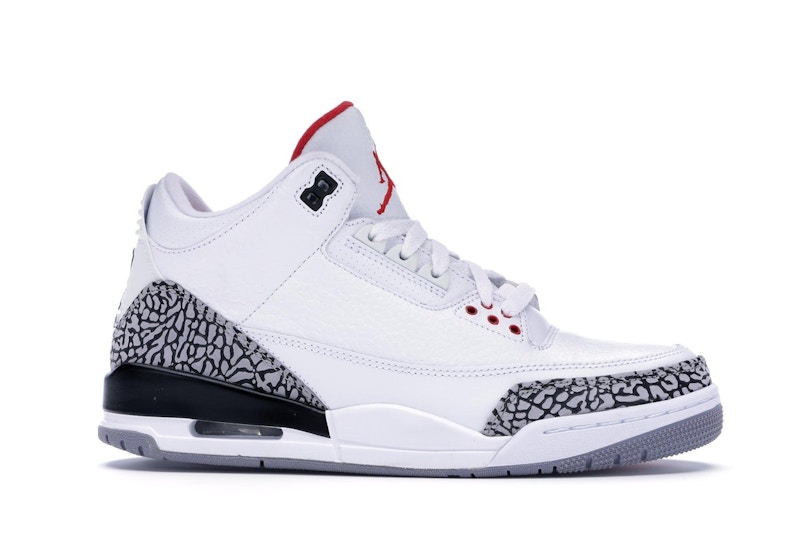 Red and white 3s jordans clearance