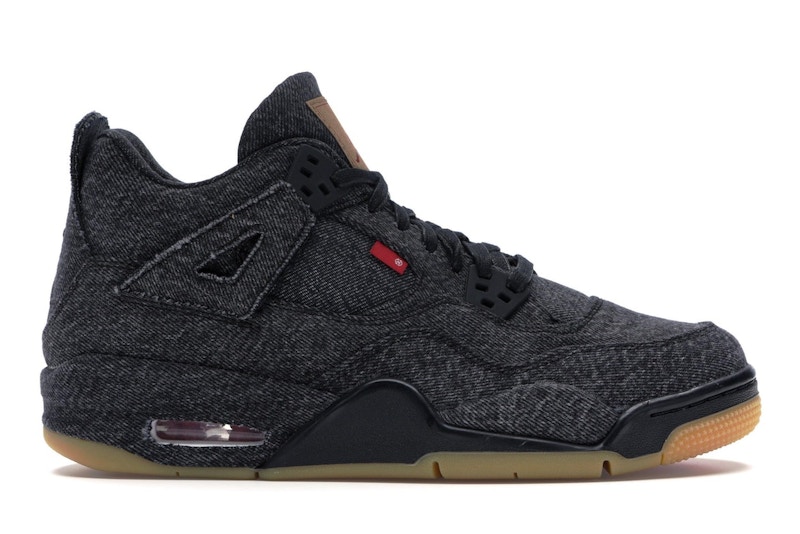 Black denim jordan 4 shop