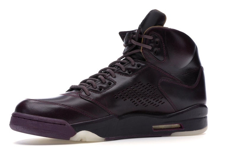 Jordan 5 burgundy leather clearance