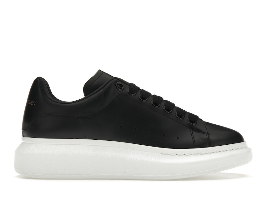 Alexander McQueen Heel Tab Wedge Sole Sneaker Black & White