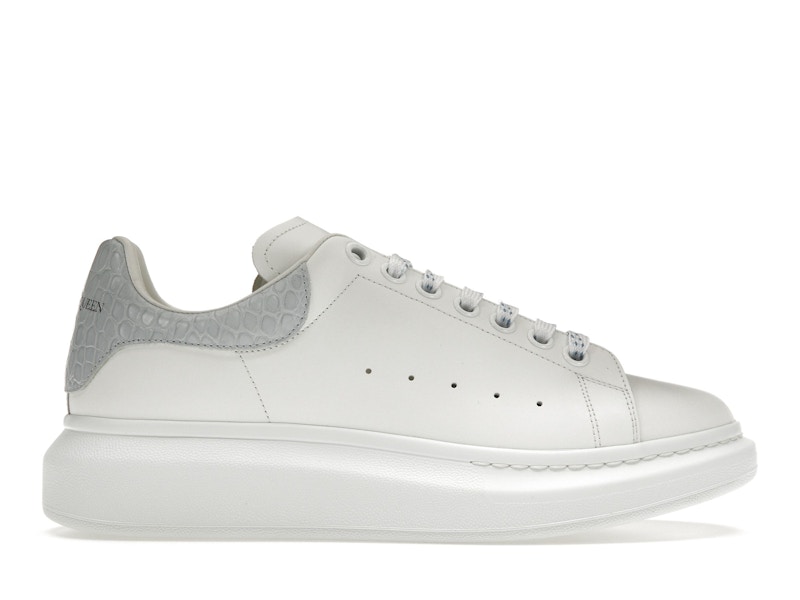 Alexander McQueen Oversized White Light Blue Croc Men s 625162