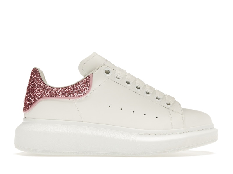 Alexander McQueen Oversized White White Pink Glitter Women s