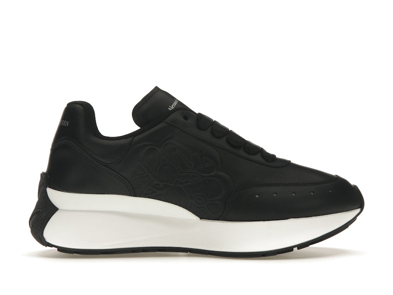 Alexander McQueen Sprint Runner Black White Women s 697070