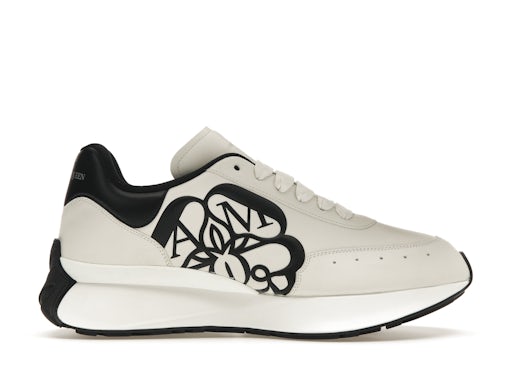 Alexander McQueen Sprint Runner Bianco Nero Stemma 0