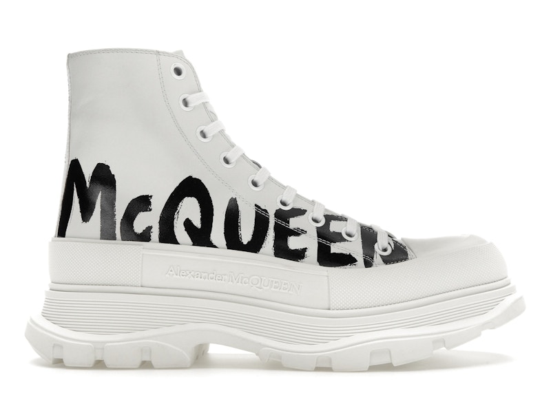 Alexander McQueen Tread Slick Boot Graffiti Optic White Men s 682422WIABD9488 US