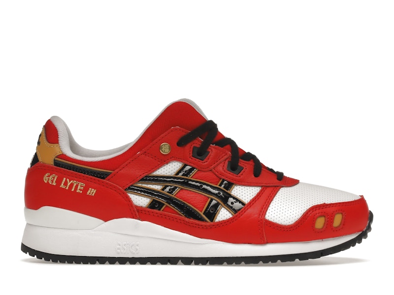 Asics gel lyte hot sale black and red