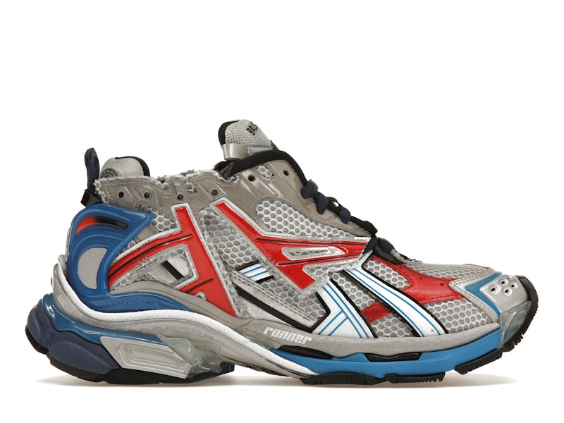Balenciaga Runner Grigio Blu Rosso Nero Uomo 677403W3RB61264 IT