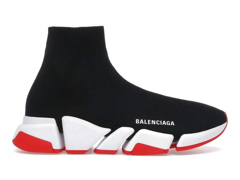 Balenciaga Speed Maglia Riciclata Nero Bianco Rosso Suola Uomo
