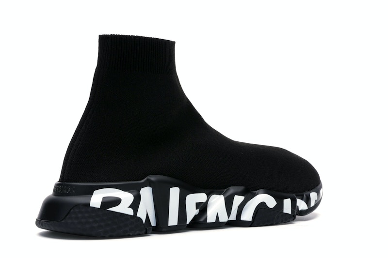 Balenciaga speed graffiti trainers black clearance