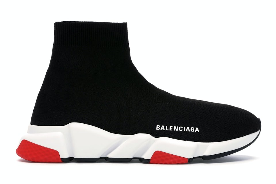 Luxury women's sneakers - Red glitter Speed Trainer Balenciaga
