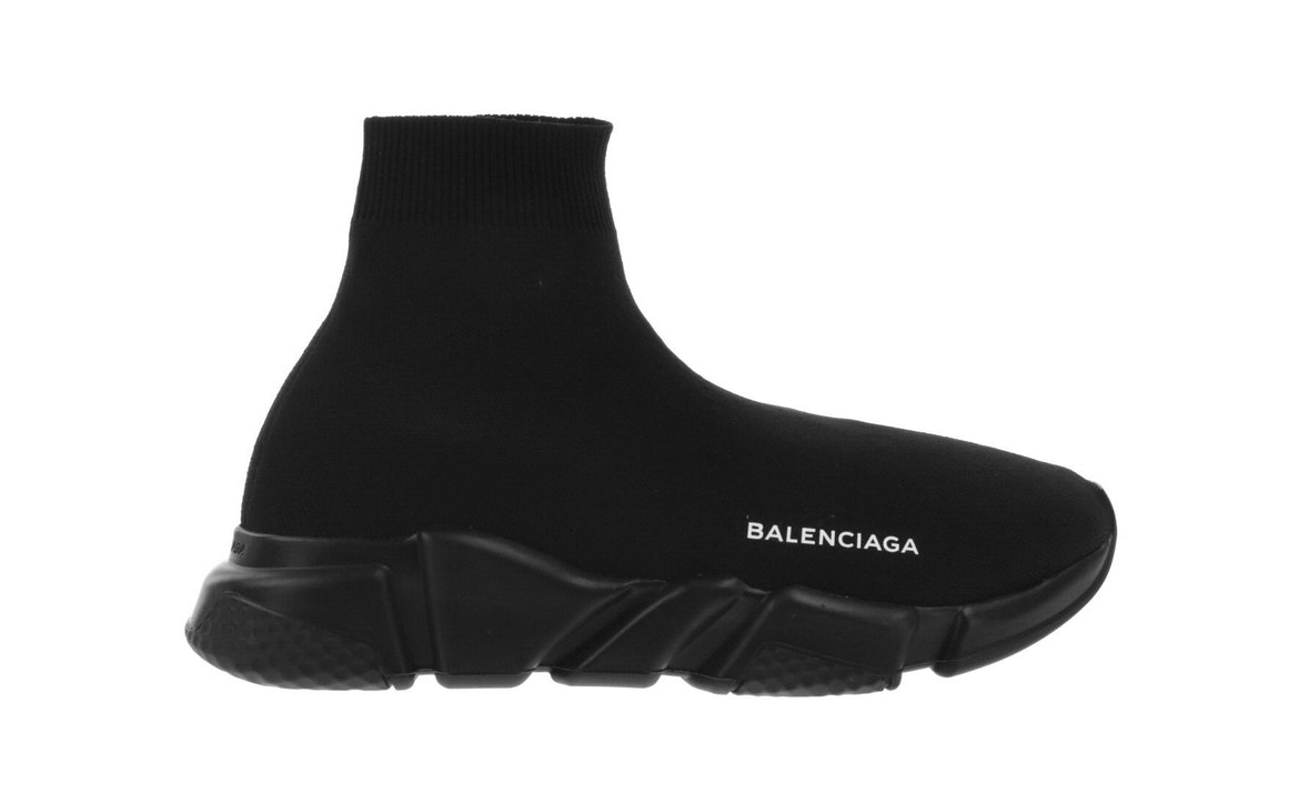 Balenciaga Speed 20 Rainbow All Over Logo High Top Trainer Sock Sneaker  Size 6