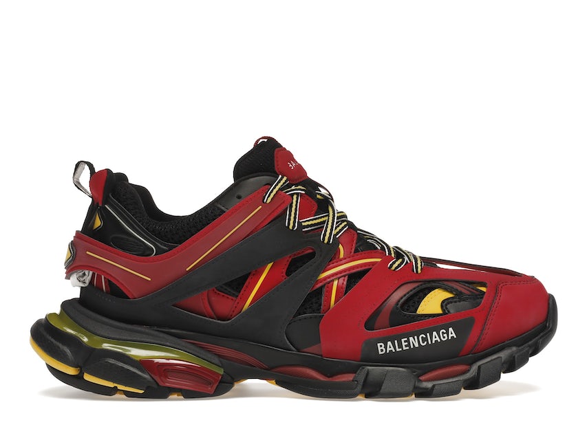 Balenciaga Men's Track Colorblock Sneakers, Red/Yellow, Men's, 8D