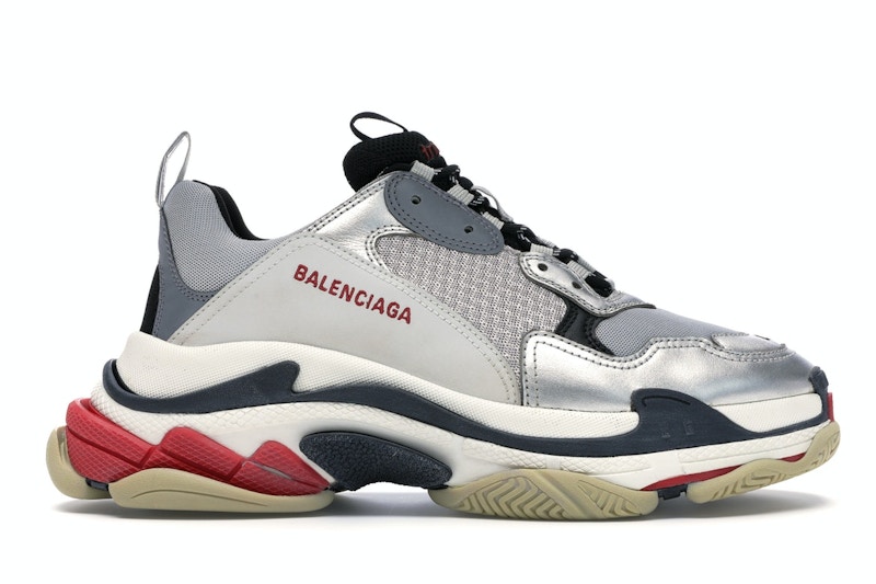 Balenciaga triple sale s silver red