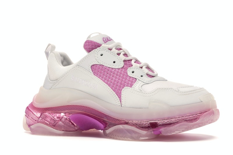 Balenciaga pink & white triple s sneakers clearance
