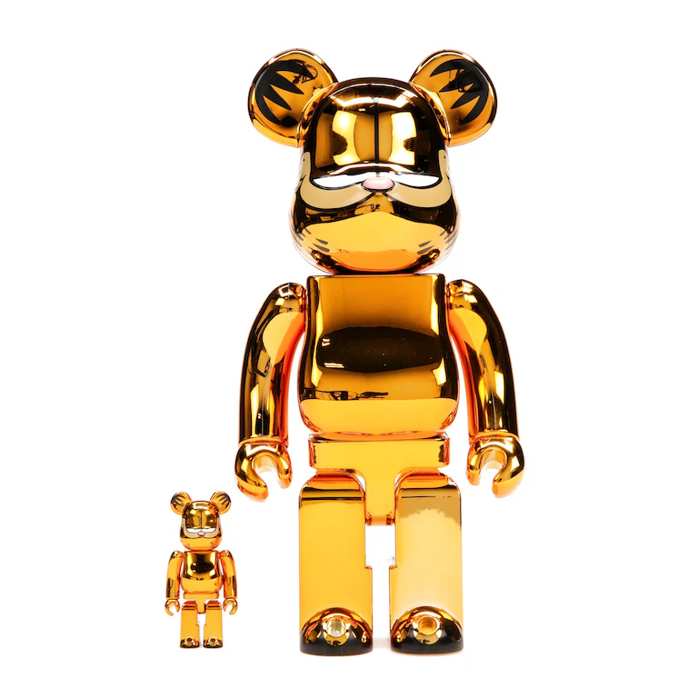 Bearbrick Garfield 100% & 400% Set Gold Chrome Ver. 0
