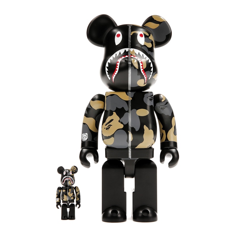 Bearbrick x BAPE Madison Avenue Exclusive Shark Camo 100% & 400% Set