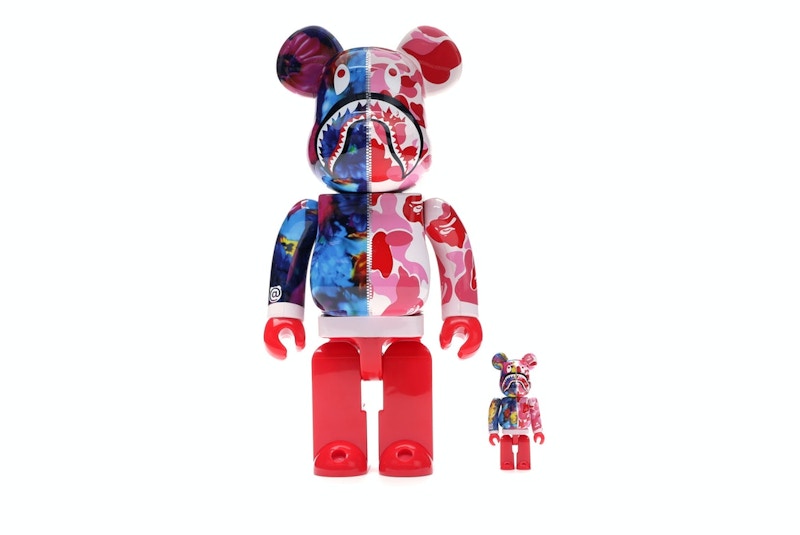 セール・キャンペーン Bape x Bearbrick x US - Pink Set 400% & 100% Shark Ninagawa Mika キューブリック、ベアブリック