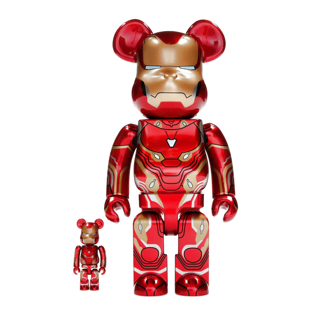 Coffret de figurines Bearbrick x Marvel Iron Man Mark 50 100% & 400% 0