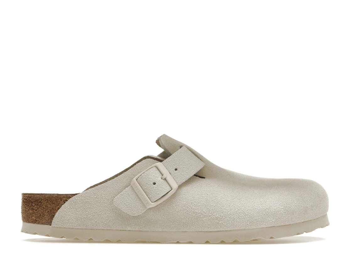 Birkenstock Boston Antique White Suede