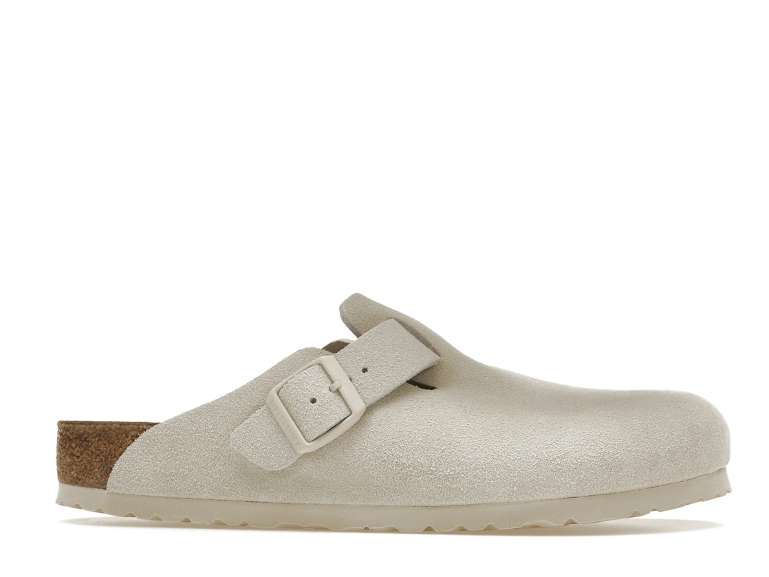 Birkenstock Boston Antique White Suede