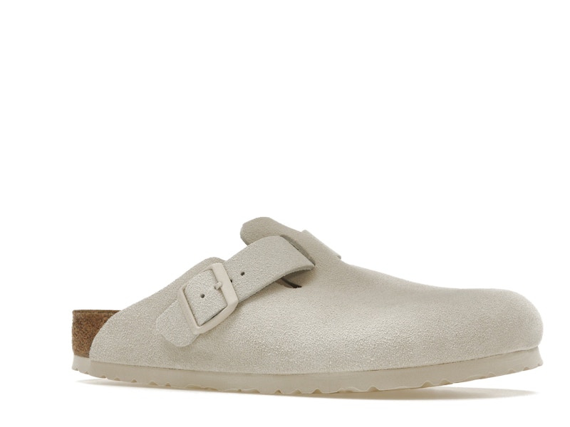 Birkenstock Boston Antique White Suede