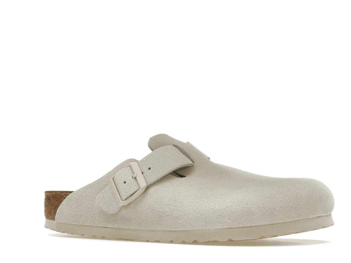 Birkenstock Boston Antique White Suede