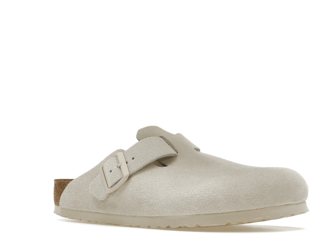 Birkenstock Boston Antique White Suede