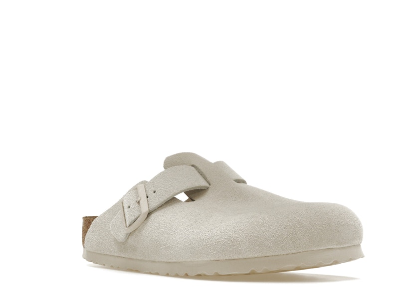 Birkenstock Boston Antique White Suede