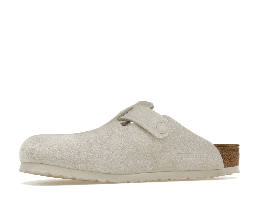 Birkenstock Boston Antique White Suede