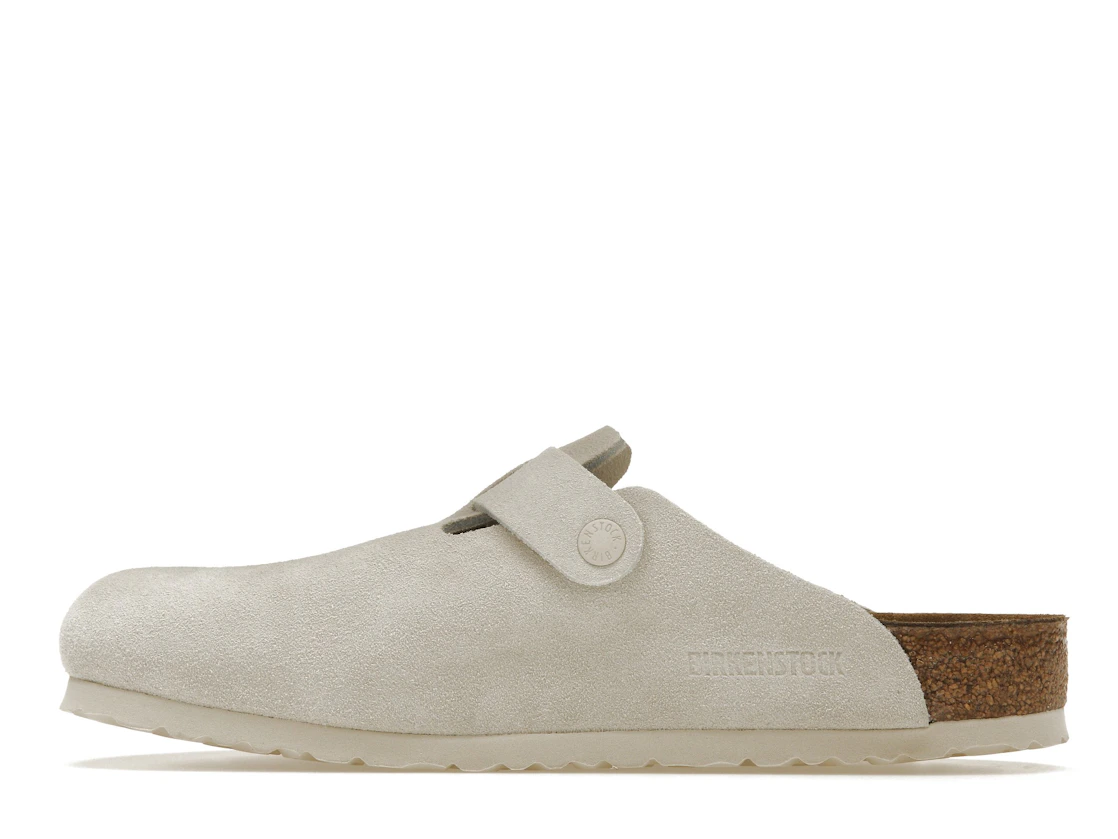 Birkenstock Boston Antique White Suede