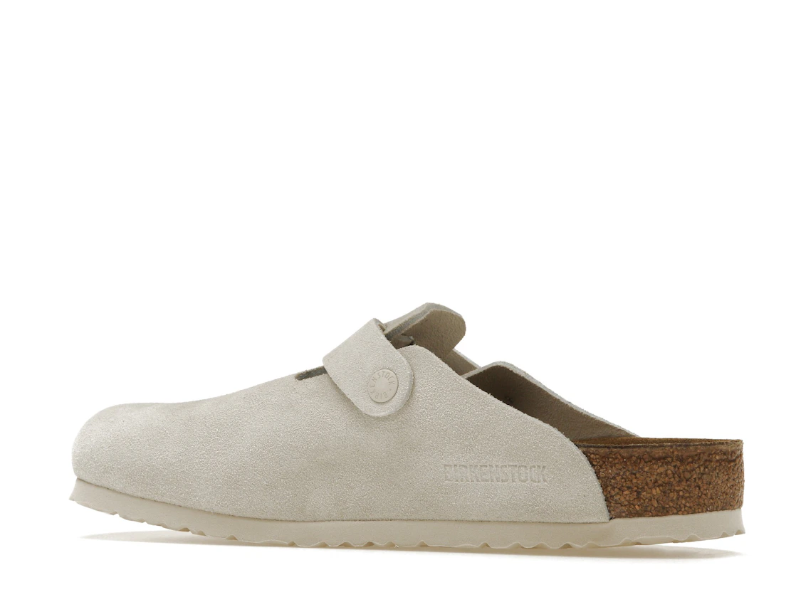 Birkenstock Boston Antique White Suede