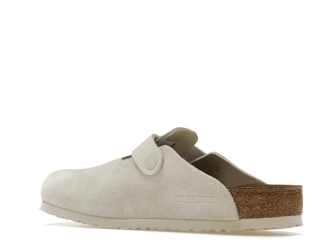 Birkenstock Boston Antique White Suede