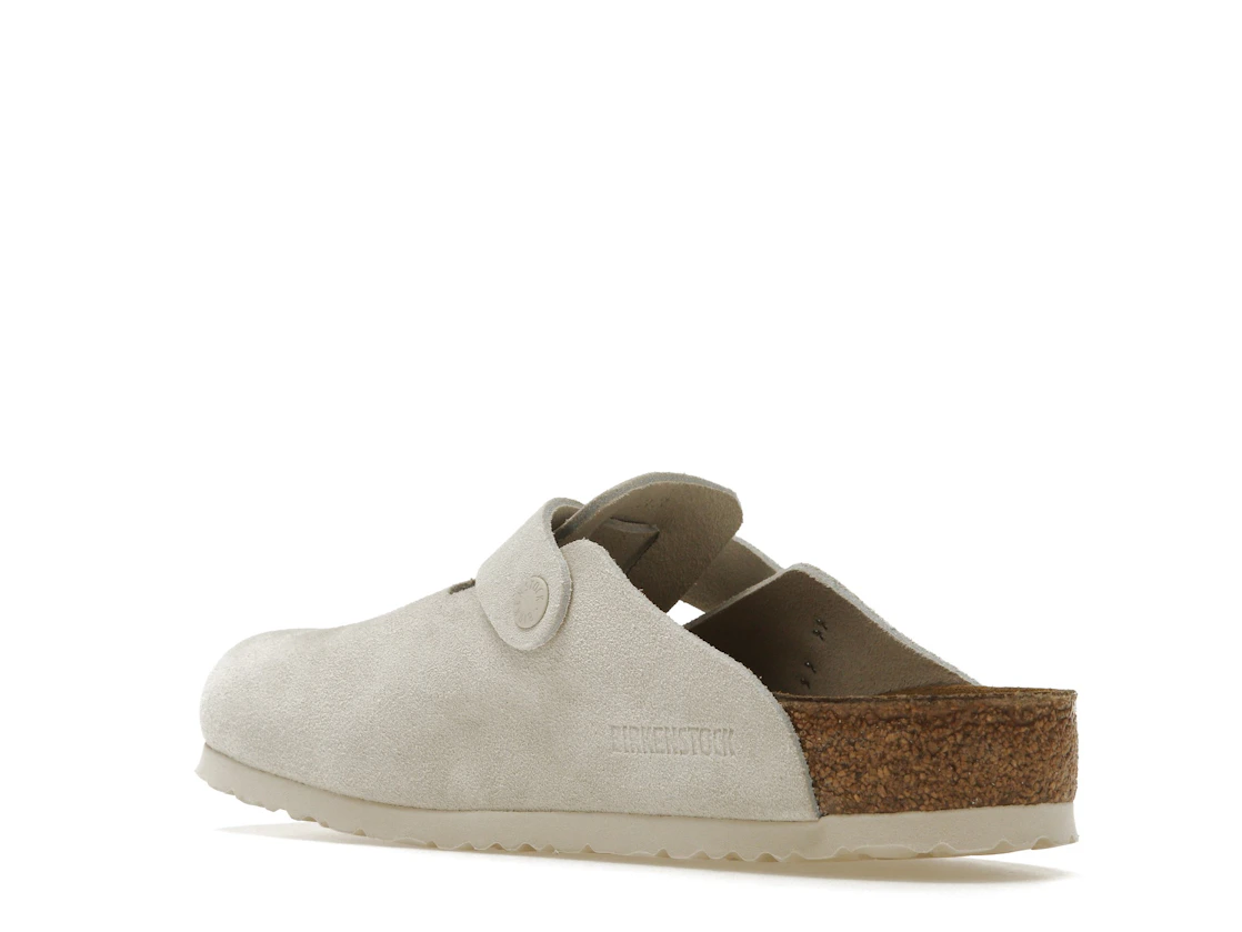 Birkenstock Boston Antique White Suede