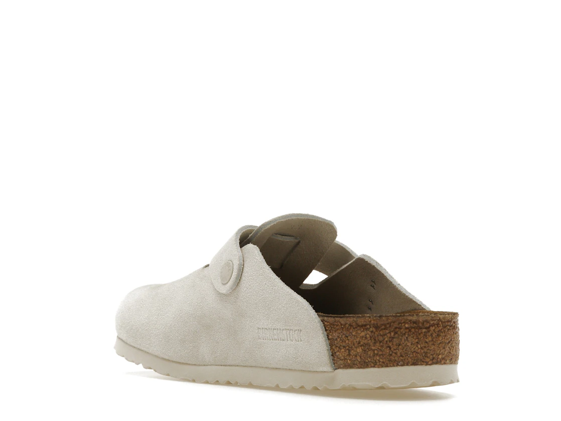 Birkenstock Boston Antique White Suede