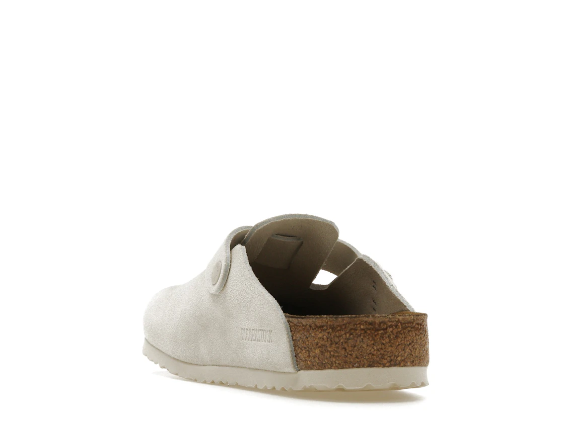 Birkenstock Boston Antique White Suede